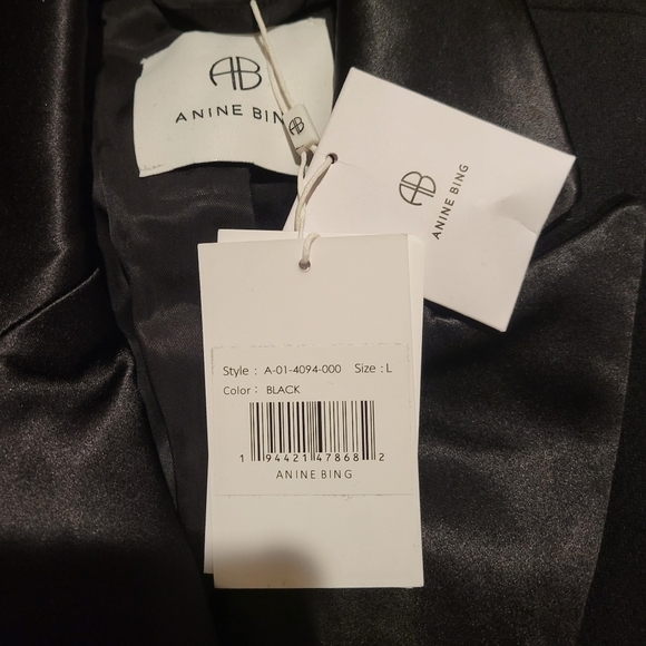 Anine Bing Selena Long Coat Black L NWT - Picture 10 of 11